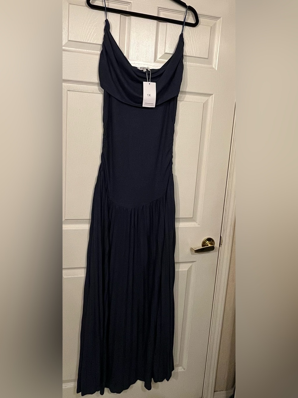 NWOT Off-Shoulder Maxi Dress in Blue - Picture 3 of 4